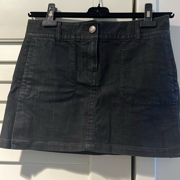 THEORY. black denim mini skirt with pockets. Size 4. - Picture 1 of 6